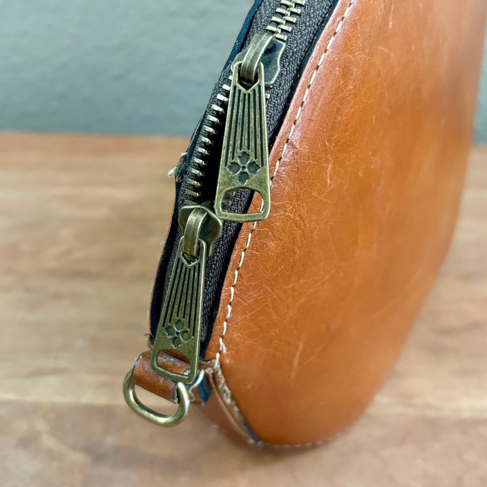 Patricia Nash Lavoria Brown Leather Top Zip Crossbody Bag - No Chain or Strap - Picture 13 of 16